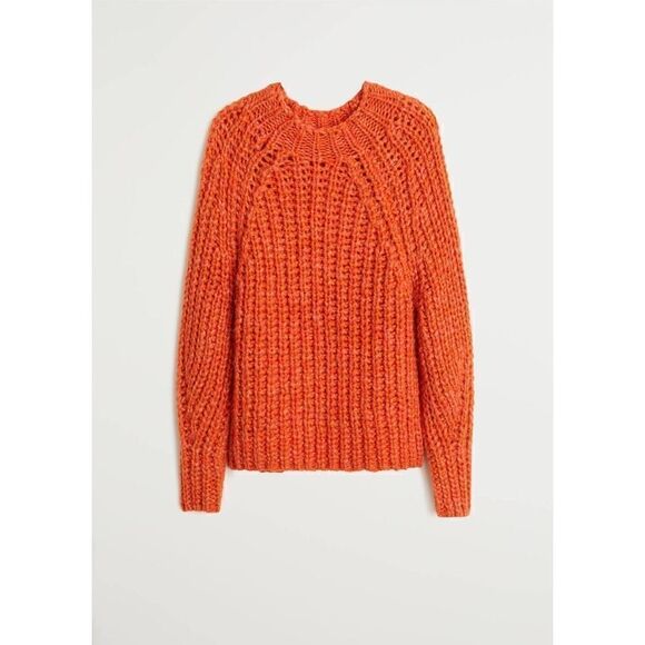 Mango Chunky Knit Sweater New Orange New - Picture 4 of 8